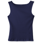 Santa Cruz Tank, custom full-length fitted tank top with boat neck in Midnight Chic color