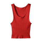 Sunset Tank, custom cropped scoop neck tank top in cherry whisper color
