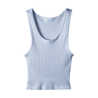 Sunset Tank, custom cropped scoop neck tank top in healing angelite color