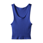 Sunset Tank, custom cropped scoop neck tank top in lazuli lover color