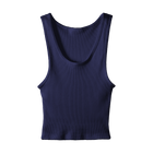 Sunset Tank, custom cropped scoop neck tank top in midnight chic color