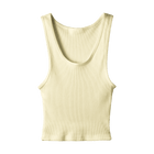 Sunset Tank, custom cropped scoop neck tank top in sandy chic color