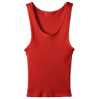 Sunset Tank, custom full-length scoop neck tank top in cherry whisper color