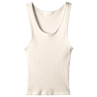 Sunset Tank, custom full-length scoop neck tank top in oat milk please color