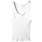Sunset Tank, custom full-length scoop neck tank top in opal white color