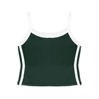 Thalia Tank, custom cropped spaghetti strap tank top with white side stripes in camp cutie color