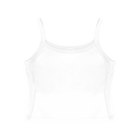 Thalia Tank, custom cropped spaghetti strap tank top with white side stripes in opal white color