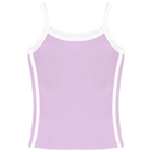 Thalia Tank, custom full-length spaghetti strap tank top with white side stripes in aphrodite approved color