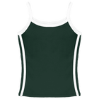 Thalia Tank, custom full-length spaghetti strap tank top with white side stripes in camp cutie color