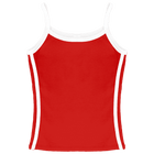 Thalia Tank, custom full-length spaghetti strap tank top with white side stripes in cherry whisper color