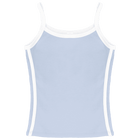 Thalia Tank, custom full-length spaghetti strap tank top with white side stripes in healing angelite color