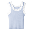 Victoria Tank, custom cropped lace tank top in healing angelite color