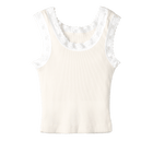 Victoria Tank, custom cropped lace tank top in oat milk please color