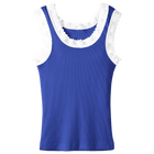 Victoria Tank, custom full-length lace tank top in lazuli lover color