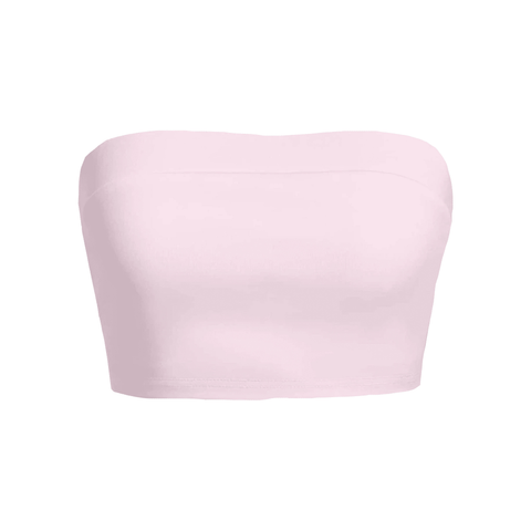 Crescent Tube Top, custom cropped strapless tube top in BB Blush color